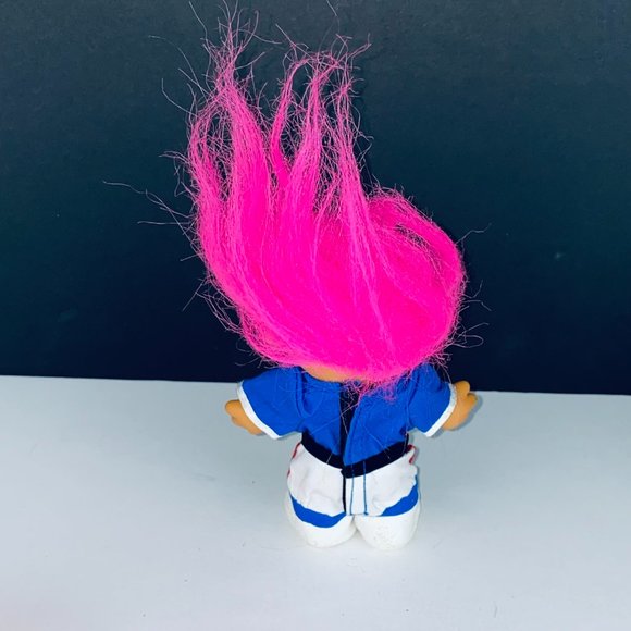 Russ Troll Doll #1 Sports Player Guy Jersey Uniform Pink Hair Pretend Play Toy - Picture 4 of 6